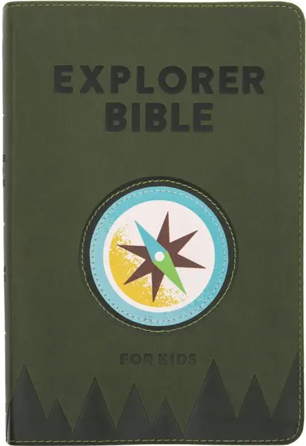 CSB Explorer Bible for Kids, Olive Compass LeatherTouch