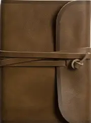 ESV Large Print Compact Bible, Red Letter, Natural Leather, Brown, Flap with Strap