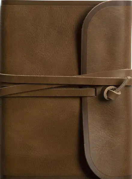 ESV Large Print Compact Bible, Red Letter, Natural Leather, Brown, Flap with Strap