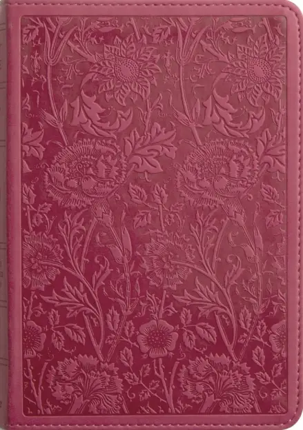 ESV Large Print Compact Bible, Red Letter, TruTone, Berry, Floral Design