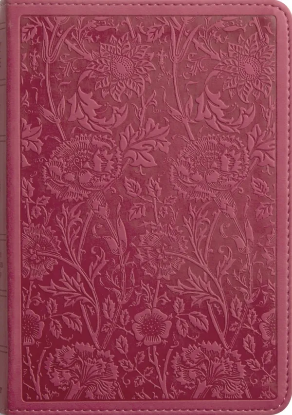 ESV Large Print Compact Bible, Red Letter, TruTone, Berry, Floral Design
