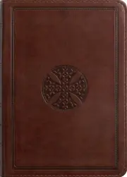 ESV Large Print Compact Bible, Red Letter, TruTone, Brown, Mosaic Cross Design
