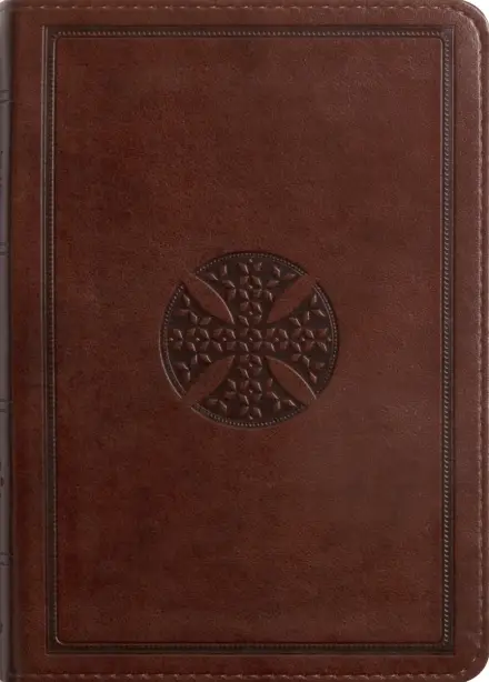 ESV Large Print Compact Bible, Red Letter, TruTone, Brown, Mosaic Cross Design