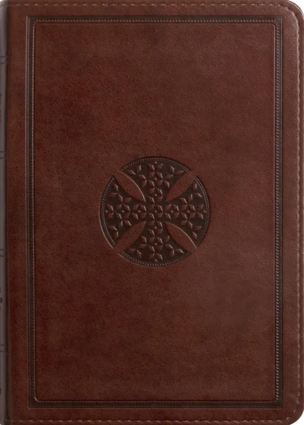 ESV Large Print Compact Bible, Red Letter, TruTone, Brown, Mosaic Cross Design