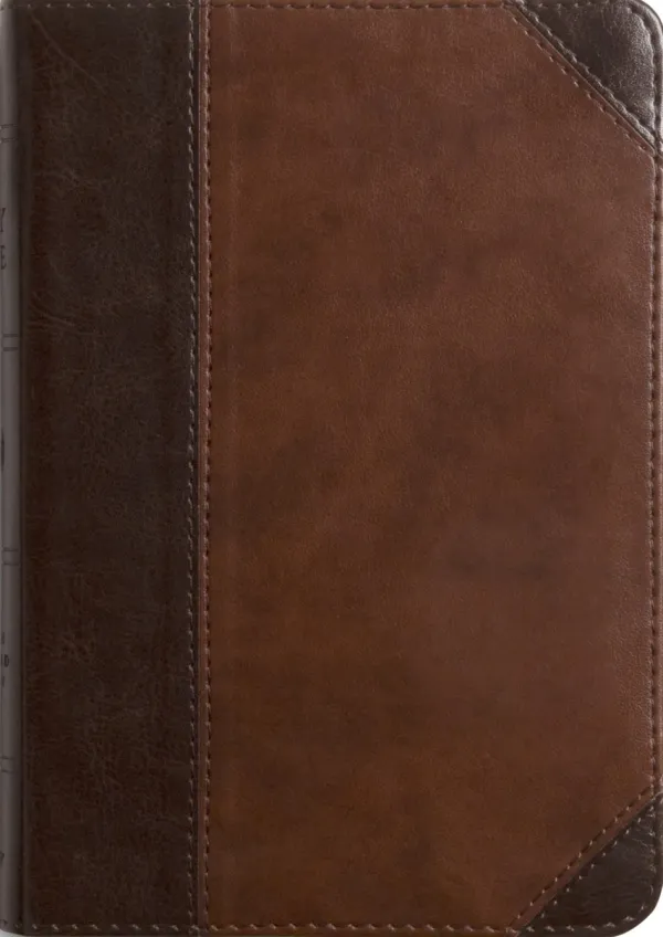 ESV Large Print Compact Bible, Red Letter, TruTone, Brown/Walnut, Portfolio Design