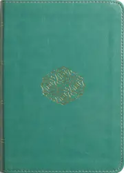 ESV Large Print Compact Bible, Red Letter, TruTone, Teal, Bouquet Design