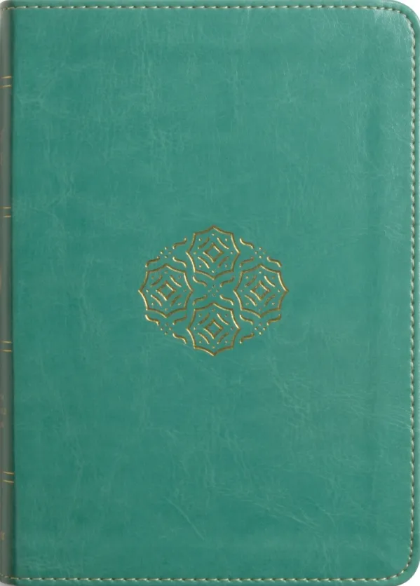 ESV Large Print Compact Bible, Red Letter, TruTone, Teal, Bouquet Design