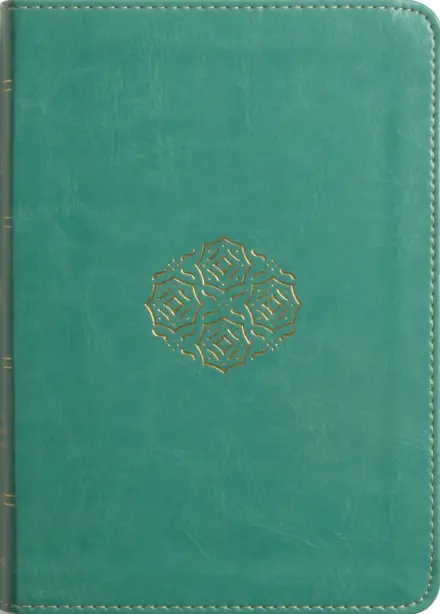 ESV Large Print Compact Bible, Red Letter, TruTone, Teal, Bouquet Design