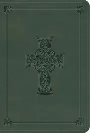 ESV Value Large Print Compact Bible, TruTone, Quiet Forest, Celtic Cross Design