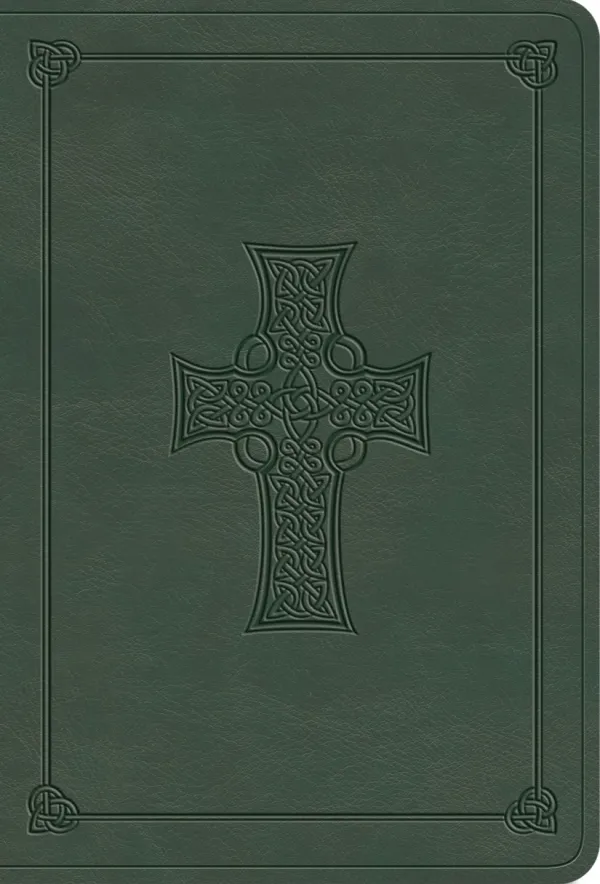ESV Value Large Print Compact Bible, TruTone, Quiet Forest, Celtic Cross Design