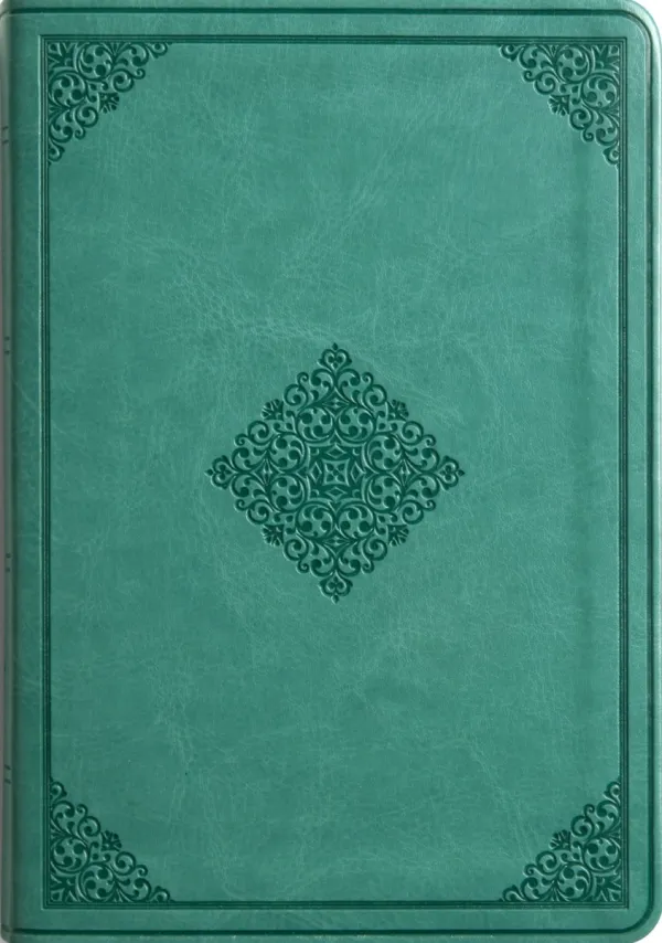 ESV Value Large Print Compact Bible, TruTone, Teal, Ornament Design