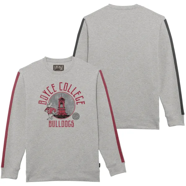 Boyce College Mullins Tower Striped Crew - Steel Grey