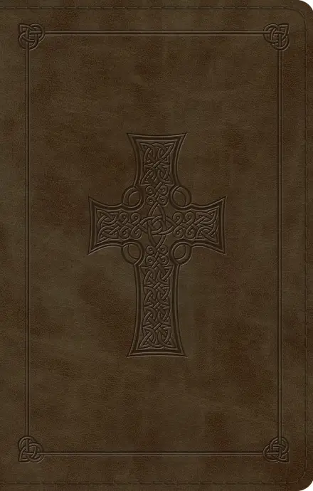 ESV Large Print Value Thinline Bible (TruTone, Olive, Celtic Cross)
