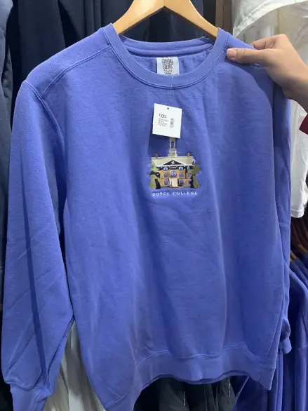 Boyce College Mullins Hall Embroidered Crew - Blue