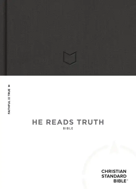 CSB He Reads Truth Bible, Charcoal Cloth Over Board