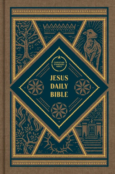 CSB Jesus Daily Bible, Brown Cloth Over Board